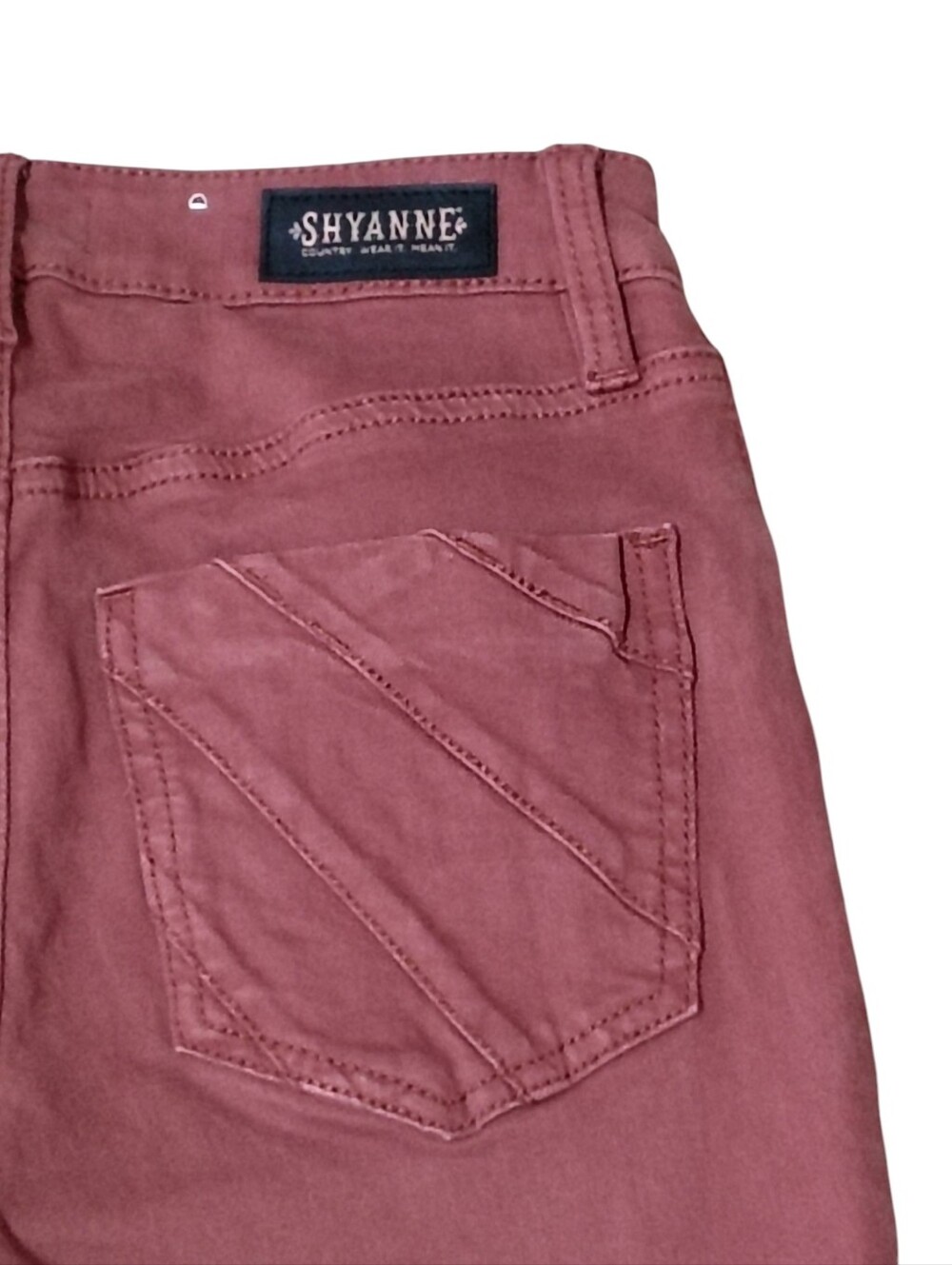 Shyanne Country Wear Rust Terracotta Petal Flare Jeans 27x30 Boho Western Tulip - Picture 9 of 11
